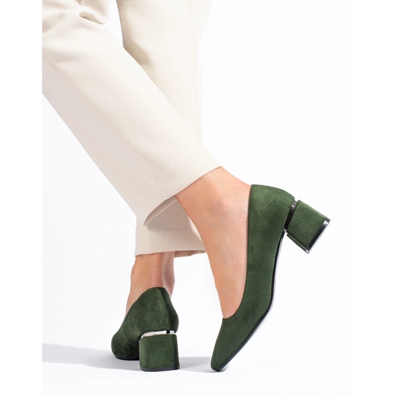 Naisten Vinceza matalakorkoiset vihreät pumput 1