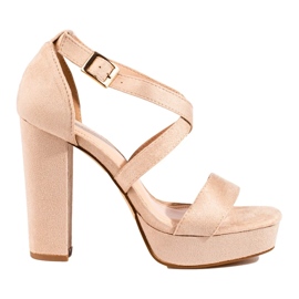 Shelovet beige korkokengät sandaalit 1