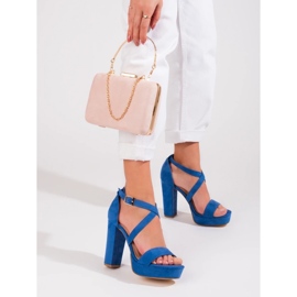 Shelovetin siniset korkokengät sandaalit sininen 2