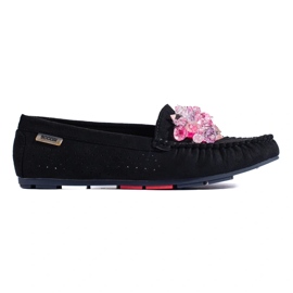 Naisten mustat mokkanahkaiset Shelovet-loaferit 2