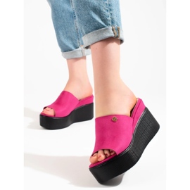 Vaaleanpunaiset naisten korkeat kiilat vaaleanpunainen 2