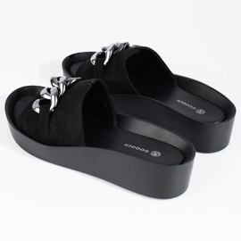 Mukavat mustat Shelovet naisten tossut ketjulla 2