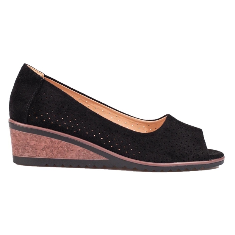 W. Potocki Naisten harjakattoiset mokkanahkapumput Potocki musta 2