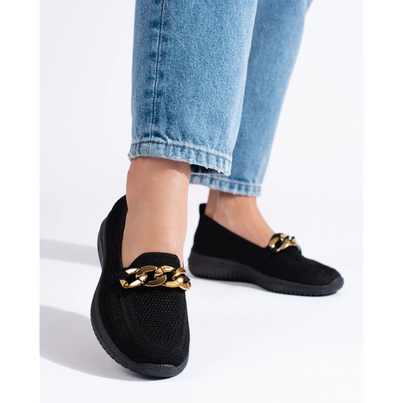 Naisten mukava materiaali, jossa on musta Shelovet-ketju 1