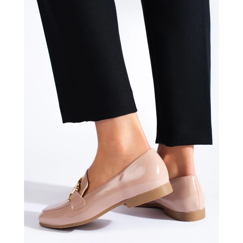 Lakatut vaaleanpunaiset naisten kengät Shelovet-ketjulla vaaleanpunainen 1