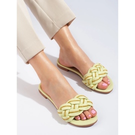 Naisten tyylikkäät lime-tossut Shelovet-ketjulla vihreä 2