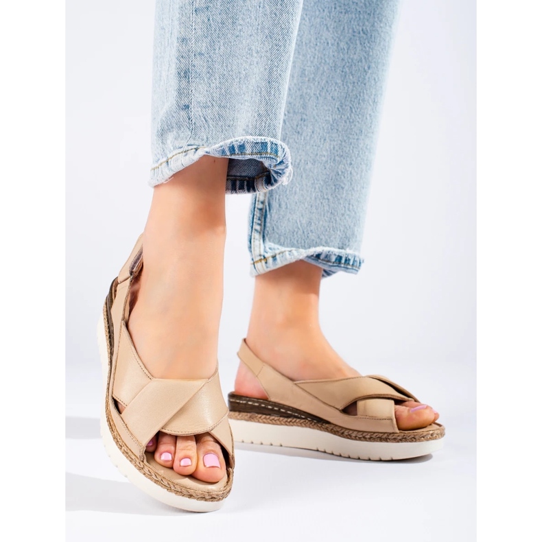 W. Potocki Naisten matalat sandaalit Potocki beige 2