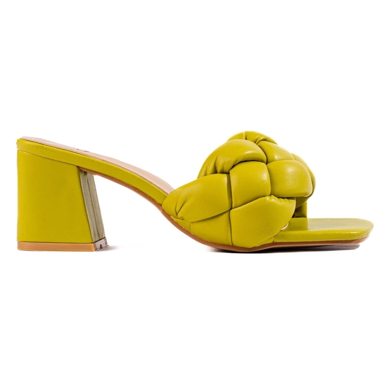 Naisten vihreät Shelovet-korkoiset sandaalit 2