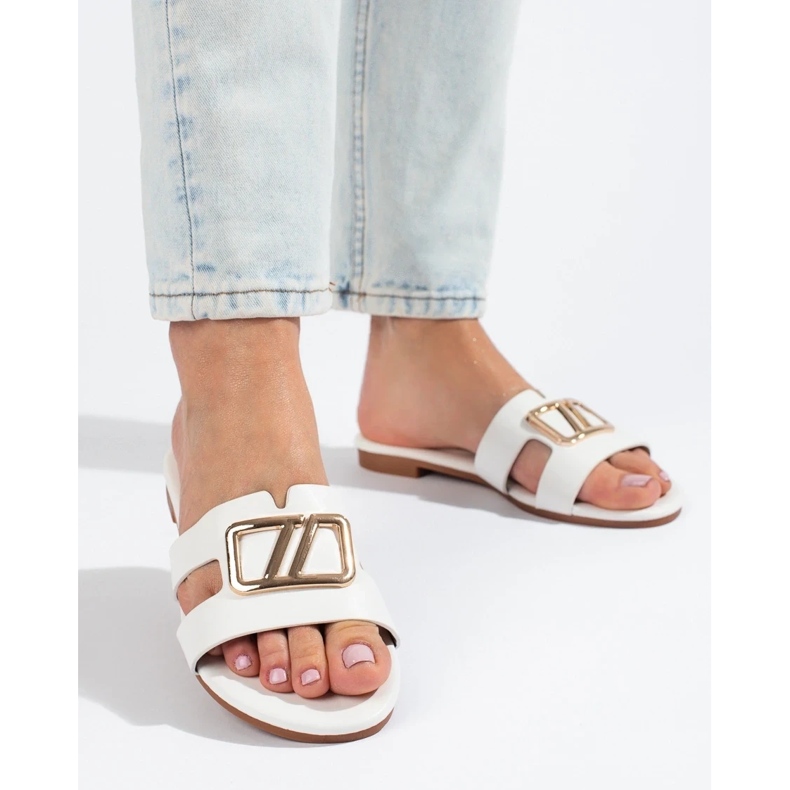 Tyylikkäät naisten tossut, valkoiset Shelovet valkoinen 1