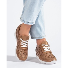 Harjatut tennarit, joissa piilokiila Shelovet ruskea 2