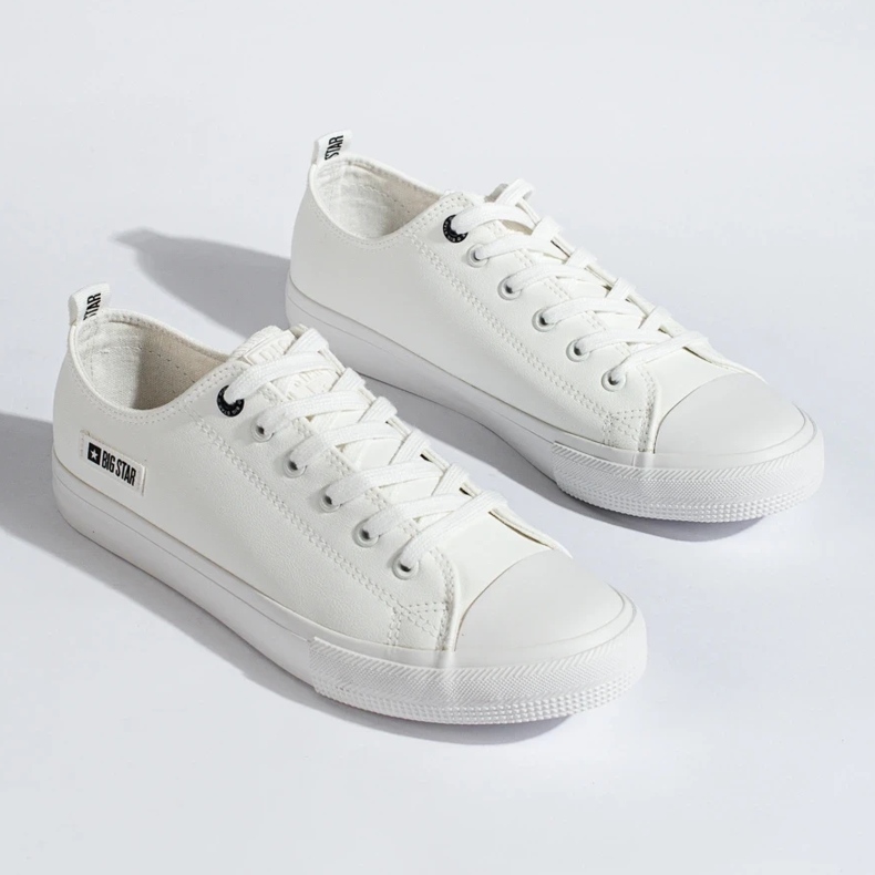 Miesten valkoiset lenkkarit ekologisesta nahasta Big Star KK174008 valkoinen 2