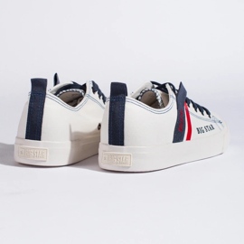 Miesten valkoiset lenkkarit ekologisesta nahasta Big Star LL174005 valkoinen 2