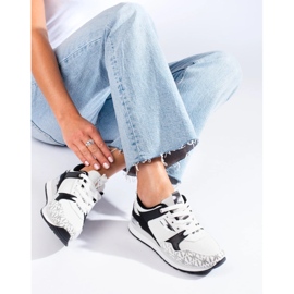 Shelovet naisten urheilukengät mustavalkoisena valkoinen 2