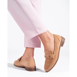 Naisten ruskeat Shelovet-loaferit beige 2
