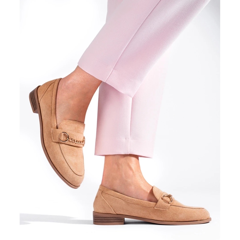 Naisten ruskeat Shelovet-loaferit beige 1