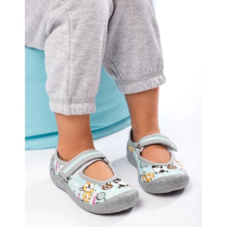 SHELOVET Lasten tossut päiväkotiin 3F-koirien kanssa sininen 2