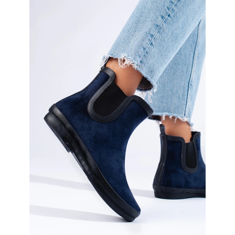 W. Potocki Potockin mokkanahkaiset, laivastonsiniset kumipähkinät sininen 1