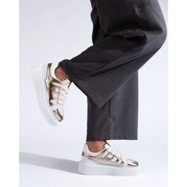 Shelovetin kultaiset ja valkoiset korkeatasoiset tennarit valkoinen 2