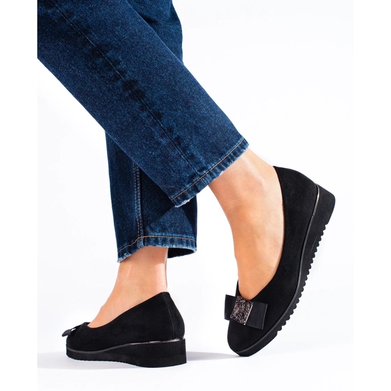 Shelovet musta mokkanahka matala kiila pumput 1