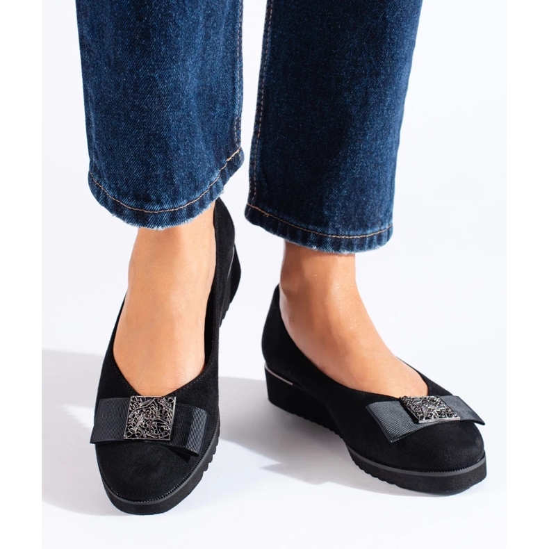 Shelovet musta mokkanahka matala kiila pumput 2