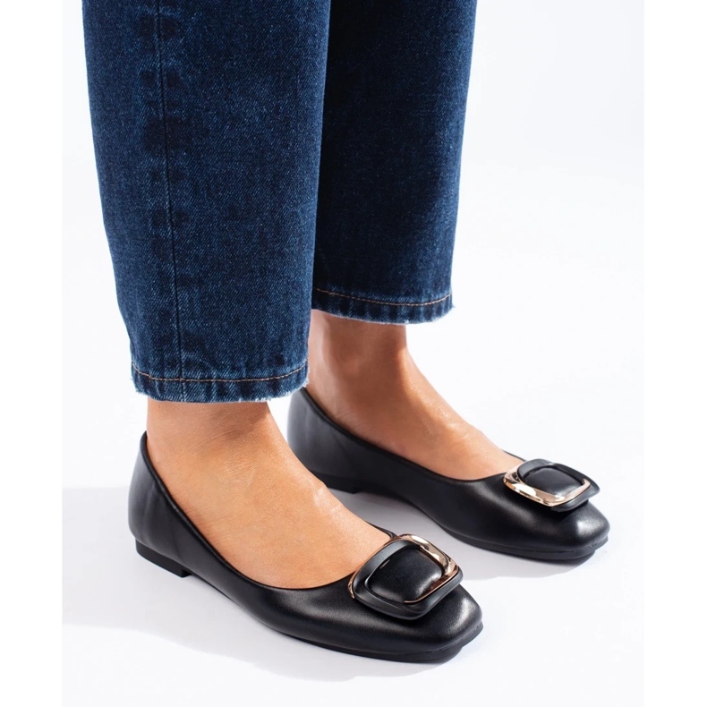 Shelovetin mustat elegantit balettiasunnot neliömäisellä varpaalla 1