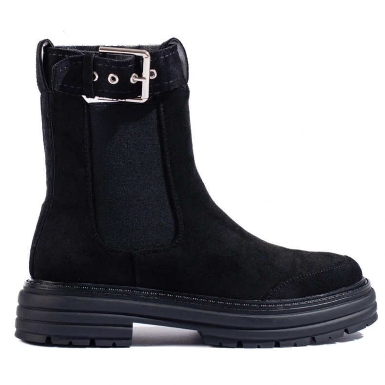 Mustat mokkanahkaiset nilkkurit, joissa Shelovet-solki 2