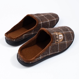 Miesten Shelovet ruskeat ruudulliset tossut 1