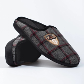 Shelovet miesten harmaat ruudulliset tossut 1