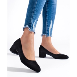 Naisten mustat mokkanahkaiset matalakorkoiset pumput 2