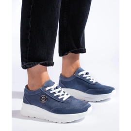 Siniset nahkaiset urheilukengät sininen 2