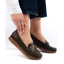 Mukavat naisten tummanvihreät mokasiinit 2