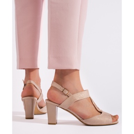 Goodin Naisten kullanväriset korkeakorkoiset sandaalit kultainen 2