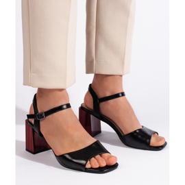 Goodin Naisten tyylikkäät mustat korkeakorkoiset sandaalit 2