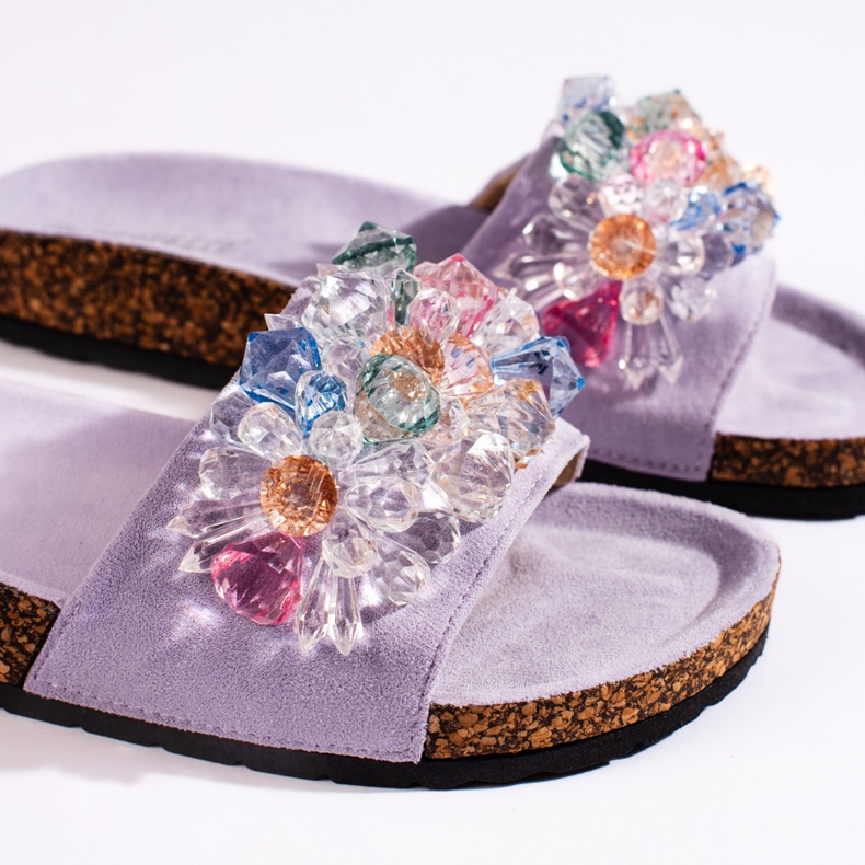 Naisten violetit mokkanahkaiset varvastossut violetti 2