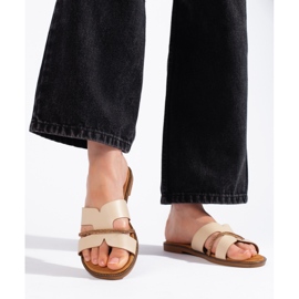 Tyylikkäät naisten beige-varvastossut 2