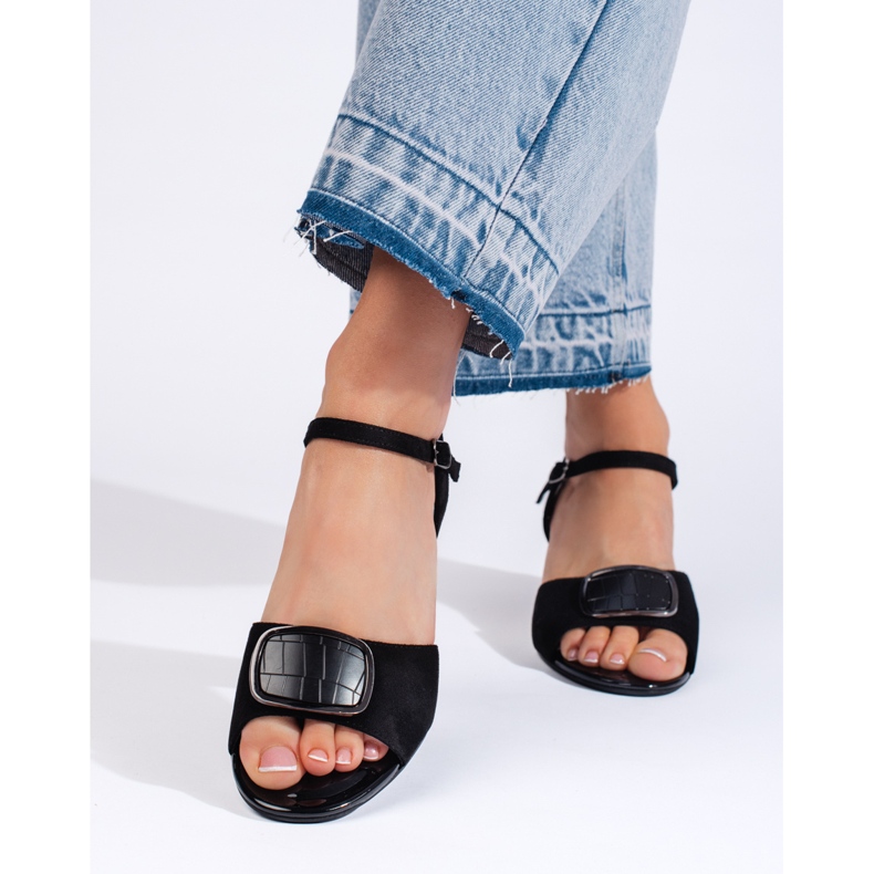 Mustat tyylikkäät Sergio Leonen korkeakorkoiset sandaalit 2