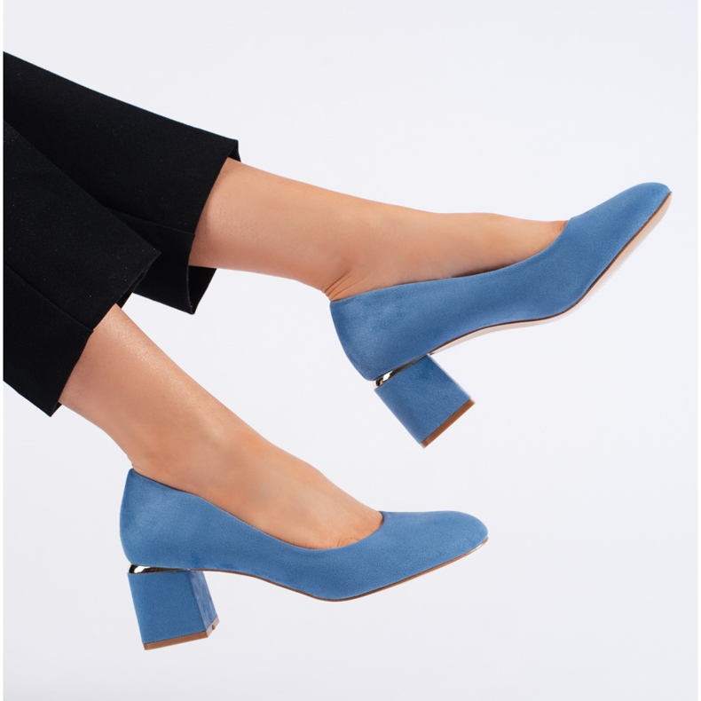 Siniset mokkanahkaiset korkokengät sininen 2