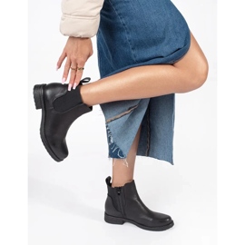 Naisten mustat litteät Chelsea-saappaat 1