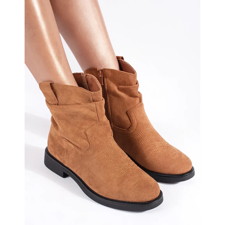 Naisten ruskeat mokkanahkaiset cowboysaappaat 2