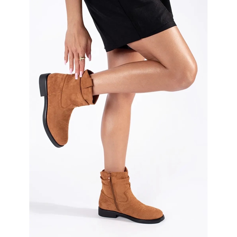 Naisten ruskeat mokkanahkaiset cowboysaappaat 1