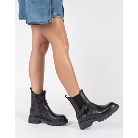 Naisten mustat nahkaiset Chelsea-saappaat Sergio Leonen alustalla 2