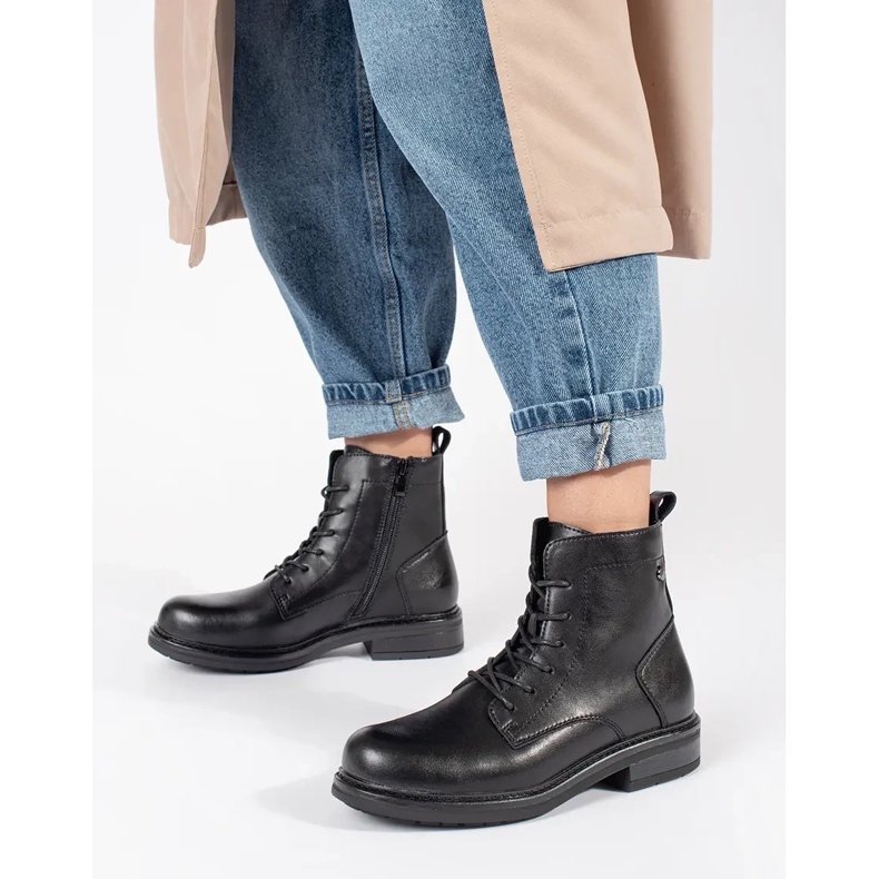 Sergio Leonen mustat naisten nahkaiset nilkkurit 2