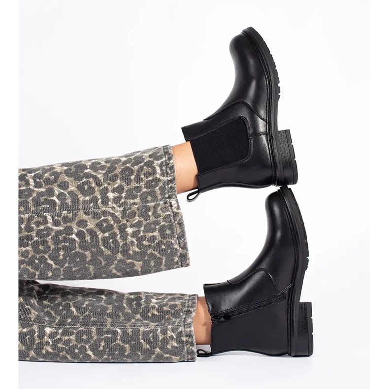 Sergio Leonen mustat naisten Chelsea-saappaat luonnollisesta nahasta 2