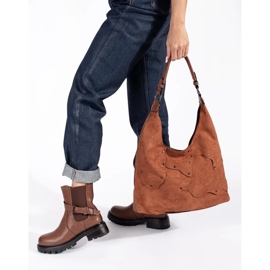 Naisten ruskeat nahkaiset Chelsea-saappaat Sergio Leone -alustalla 2