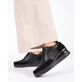 Mustat nahkaiset naisten kiilakengät Sergio Leonelta 2