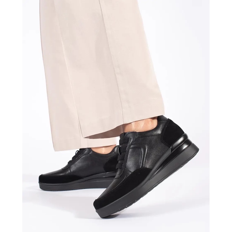 Mustat nahkaiset naisten kiilakengät Sergio Leonelta 2