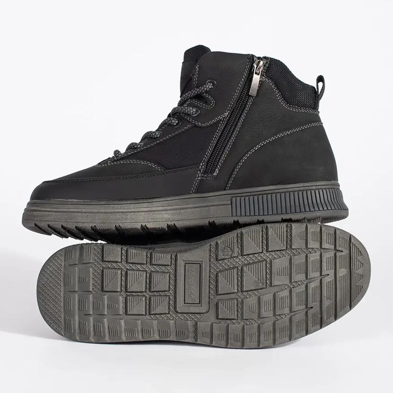 Mustat eristetty miesten korkeat talvisaappaat 1