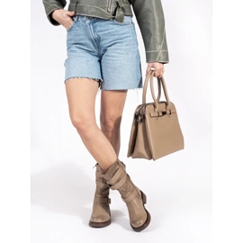 Beiget naisten matalakorkoiset nilkkurit, joissa soljet 2