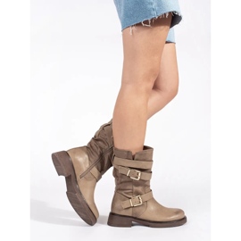 Beiget naisten matalakorkoiset nilkkurit, joissa soljet 1