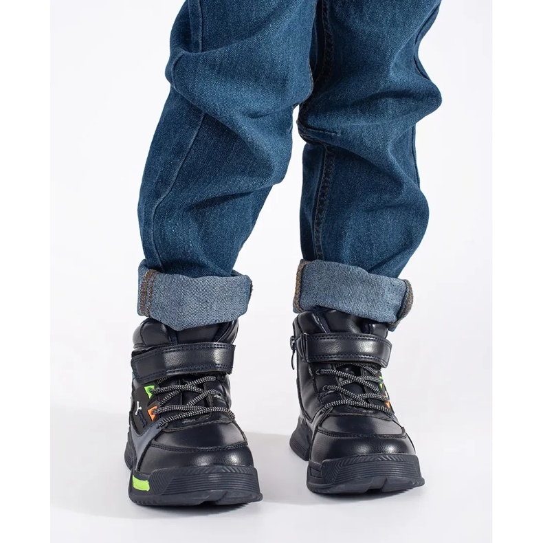 Korkeat, eristetyt poikien saappaat sininen 1